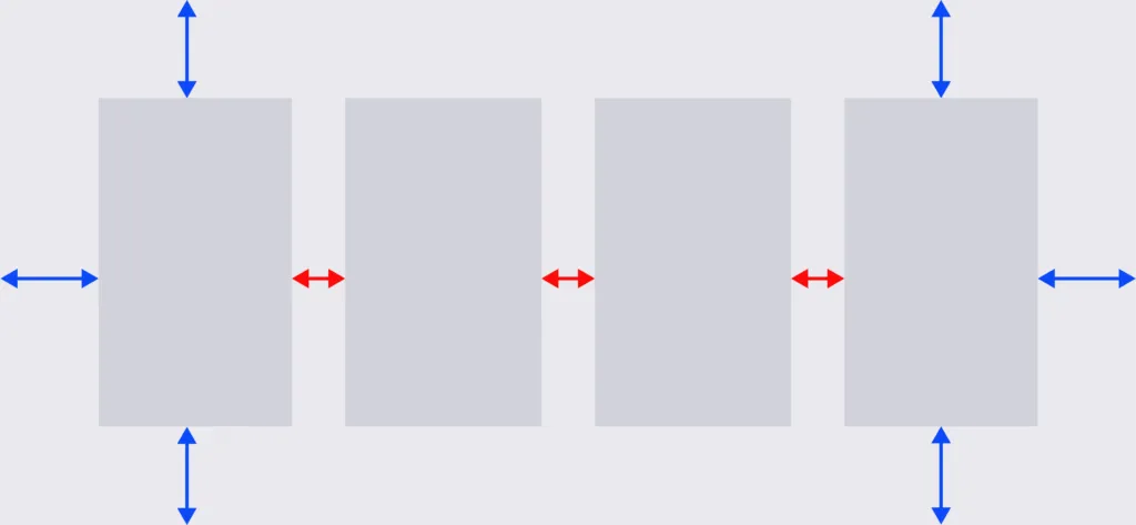Spatial layout grid with alignment frame